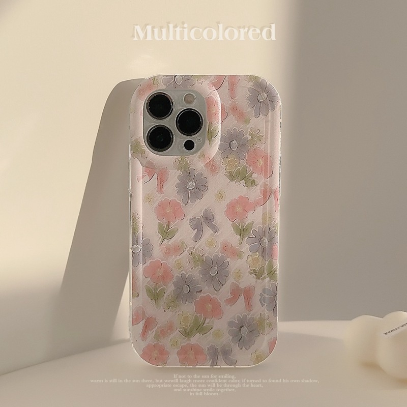 Nice Watercolor Bow Flower Soft TPU Case iP iPhone 14 + Plus 11 12 13 Pro Max Girl Woman FTD Casing Apple