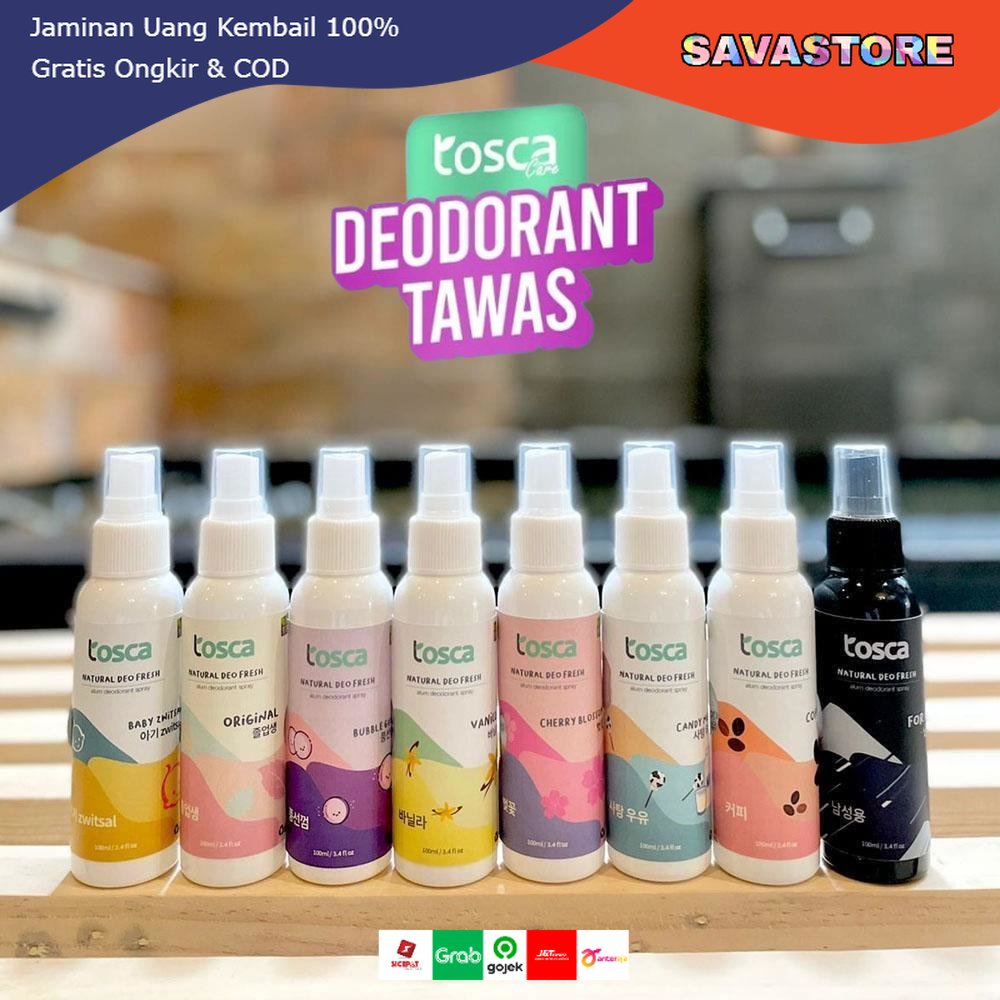 Natural Deodorant Spray 100ml Tosca Deodorant Tawas Cair Ampuh Mencegah Bau Ketiak dan Badan Non Alkohol