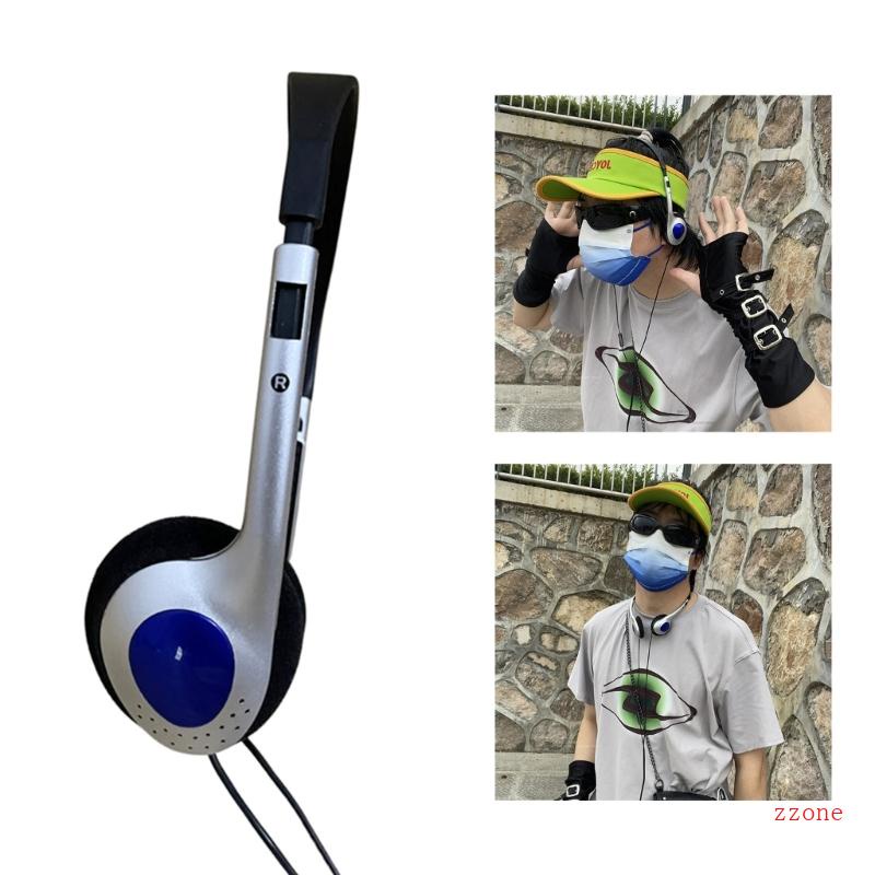 Zzz Headset Nostalgia Retro Jepang MP3 Headphone Olahraga Fashion Properti Foto Kepribadian Earphone Kabel Yang Nyaman