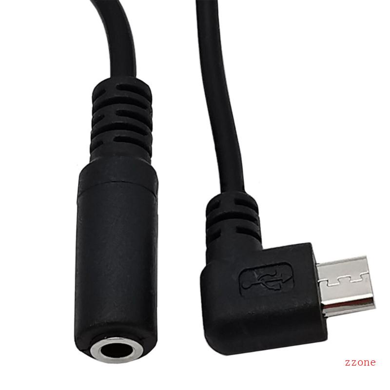 Zzz Black Micro USB Male to 35mm Headphone Earphone Adapter Socket Wire Cable Converter Line Aplikasi Lebar