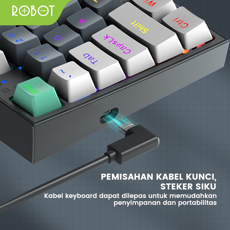 ROBOT WORKMATE II Mechanical  Keyboard Gaming Backlit Wired 94 Keys PBT Keycaps - Garansi Resmi 1 Tahun