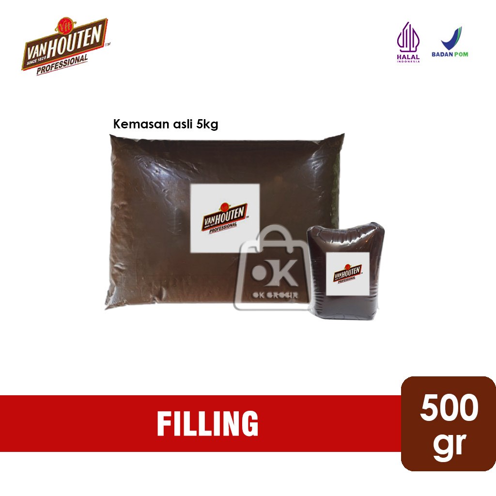 

Van Houten Dark Chocolate Compound Filling (Repack 500gr)