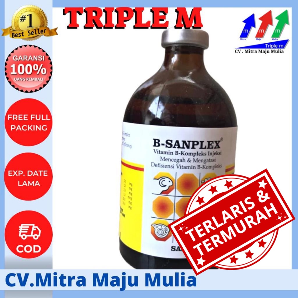 B Sanplex 100 ml Vitamin B komplek Hewan SANBE