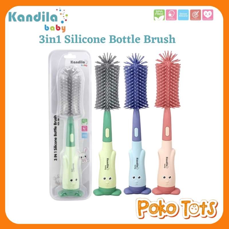 Kandila Baby 3in1 Silicone Bottle Brush KDL06-10 Sikat Pembersih Botol Isi 3pcs