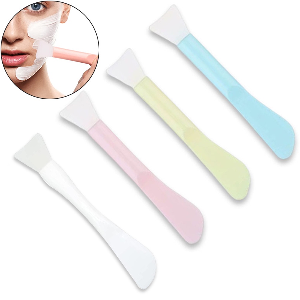 4warna Kuas Masker Wajah Silikon Lembut Kepala Ganda/ Aplikator Pemikat Masker Wajah Skin Care