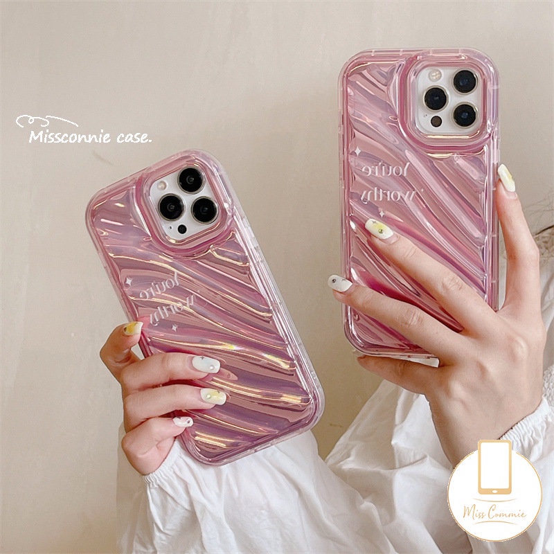 IPHONE Fantasy Case Bening Kartu Laser Mutiara Bintang Laut Shell Kompatibel Untuk Iphone11 12 13 14 Pro Max7 8 Plus 6 6S 7 8 Plus XR X XS MAX SE 2020kreativitas 3D Stereo Motif Bergelombang Cover