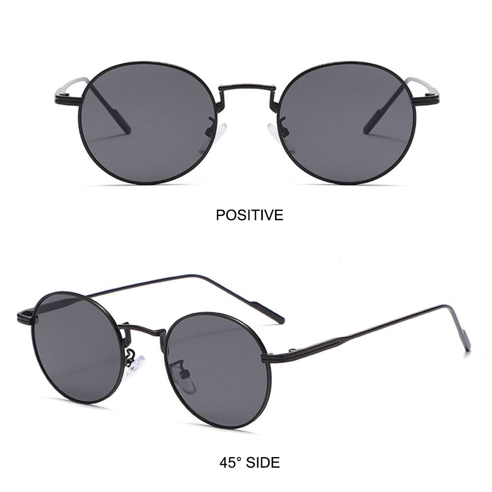 R-flower Round Sunglasses Untuk Wanita Vintage Warna Kacamata Hitam Untuk Travel