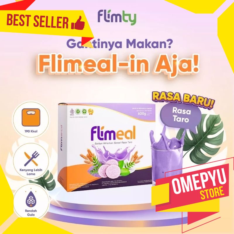 

Flimeal Meal Replacement rasa Taro by Flimty - 1 Box (isi 12 sachet)