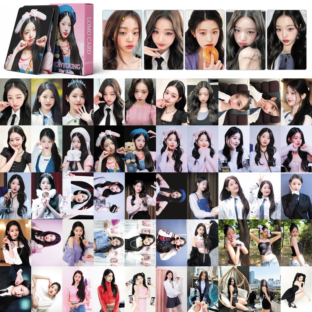 55pcs /box WONYOUNG IVE Photocards Kartu Lomo Kpop Postcards Collection