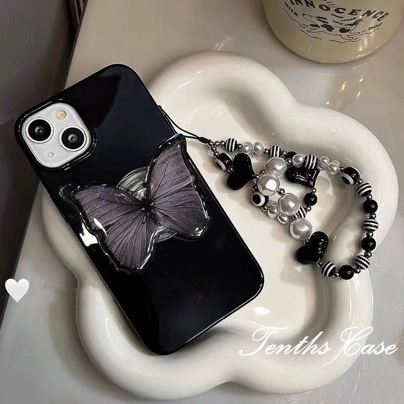 IPHONE Kompatibel Untuk Iphone14 13 12 11 Pro Max X XR Xs Max8 7 6 6s Plus Se2020Sarung Tahan Guncangan Gaya Manis Dan Keren Warna Murni Casing Ponsel Dengan Bracket Dan Lanyard
