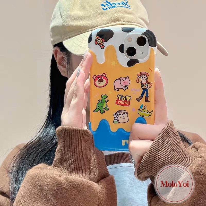 3d Ice Cream Shockproof Soft Tpu Phone Back Case Kompatibel Untuk IPhone XR X XS Max 7Plus 11 13 14 12 Pro Max 8Plus 7 8 Plus Kartun Anak Ayam Lucu Ponsel Cover