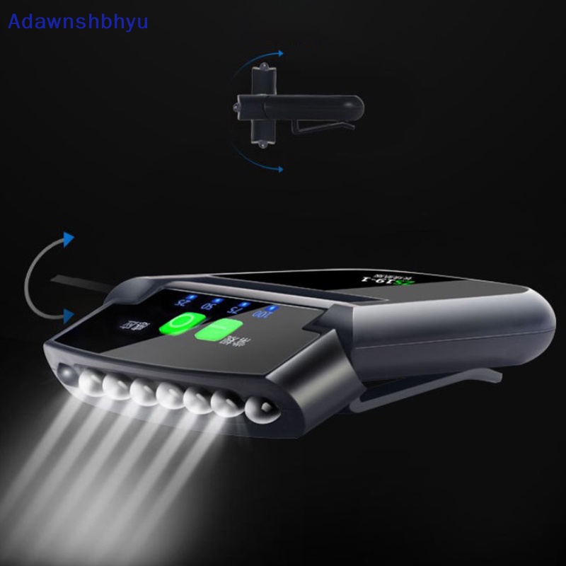 Adhyu 6lampu Topi Led USB Rechargeable Sensor Topi Klip Headlamp Senter Head Light ID