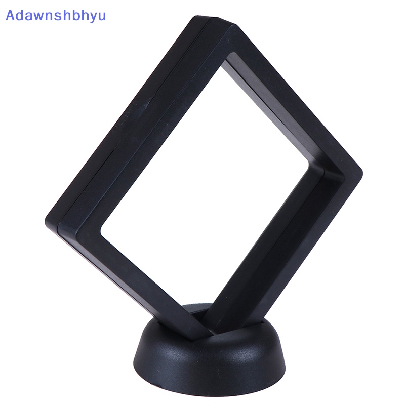 Adhyu 90*90mm Hitam 3D floag Perhiasan Koin display frame holder Kotak case w/ stand ID