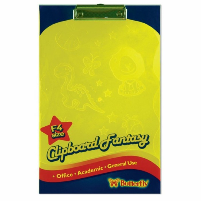 

Clipboard / Papan Jalan / Alas Ujian F4 Transparan Butterfly Fantasy