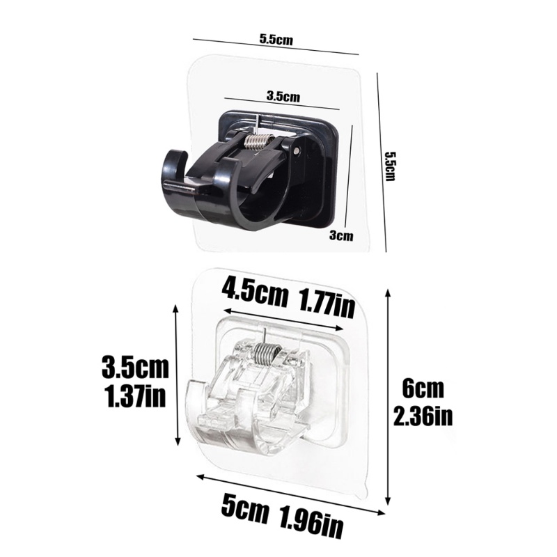 2pcs/set Pengait Penyangga Batang Gorden Yang Dipasang Di Dinding Portabel/ Tiang Pengeringan Yang Kuat Yang Melekat Bracket Tetap/ Rumah Batang Serbaguna Kait Penyimpanan