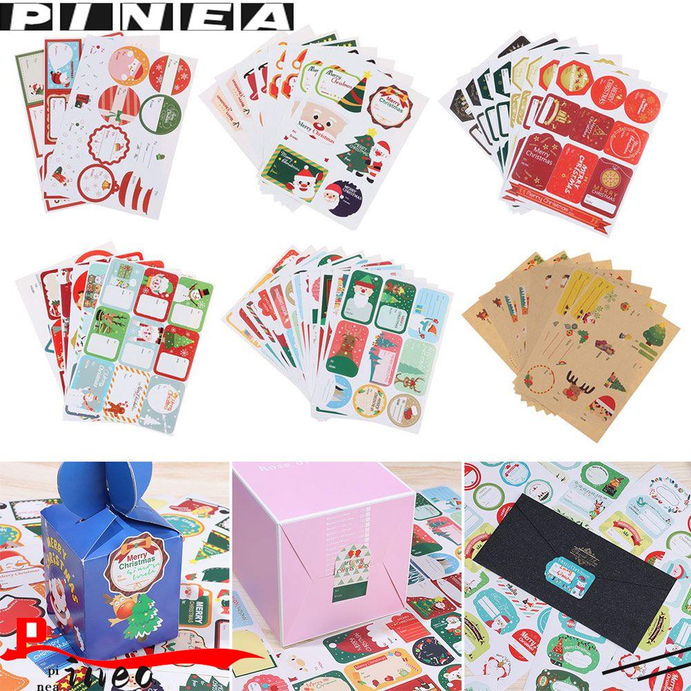 Nanas 1Set Kertas Hadiah Stiker DIY Cookie Candy Tag Sealing Self Adhesive Xmas Ornament