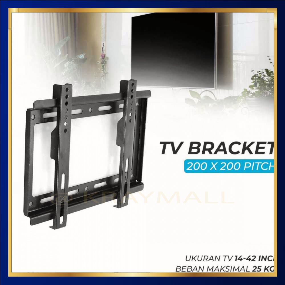 TV Bracket 0.8mm Thick 200 x 200 Pitch Wall 14-42 Inch - B25