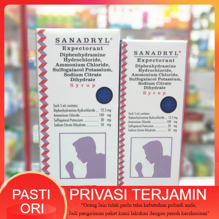 sanadryl ekspektoran / obat batuk berdahak / dahak