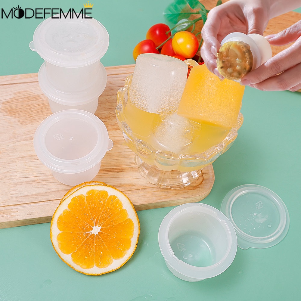 [Fitur] Summer Fruit Popsicle Freezing Box/Stackable Pudding Jelly DIY Cup Dengan Tutup/Tray Pembuat Makanan Pelengkap Bayi/Cetakan Es Batu Mudah Dibentuk