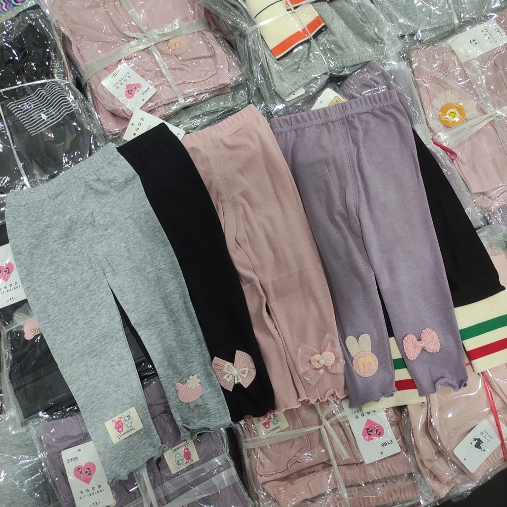 Legging Import Anak Cewek Perempuan Bahan Adem Nyaman Dipakai 6-10 Thn