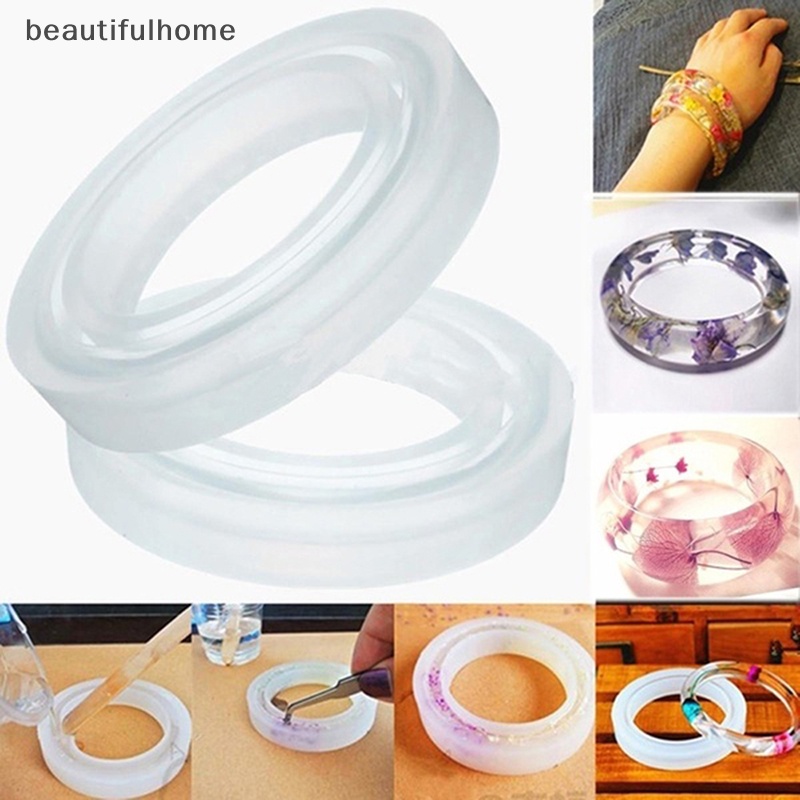 {beautifulhome} Cetakan Gelang Epoxy Kristal Resin DIY Silikon Cetakan Cermin Tembus Tinggi.