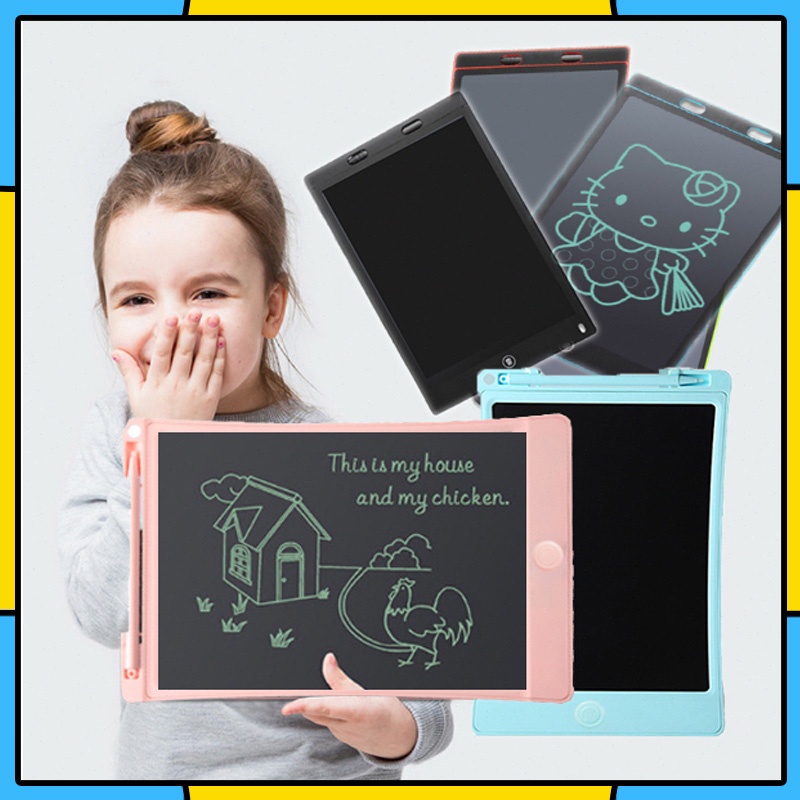 papan tulis gambar hapus anak tablet anak magic board digital LCD drawing writing color board layar 8.5&quot; pen Display Screen Lock Function