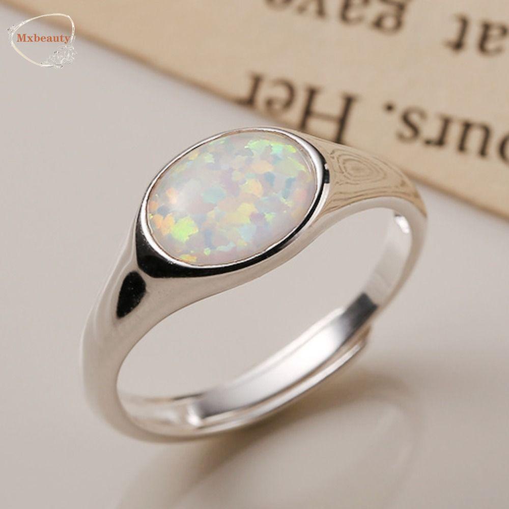 Mxbeauty Wanita Terbuka Cincin Hadiah Geometris Shell Temperamen Retro Batu Gaya Korea Cincin