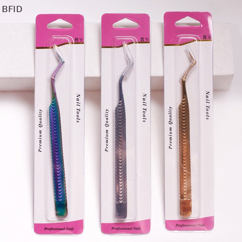 [BFID] Pinset Eyelash Extension Pinset Stainless Steel Melengkung Alat Makeup [ID]