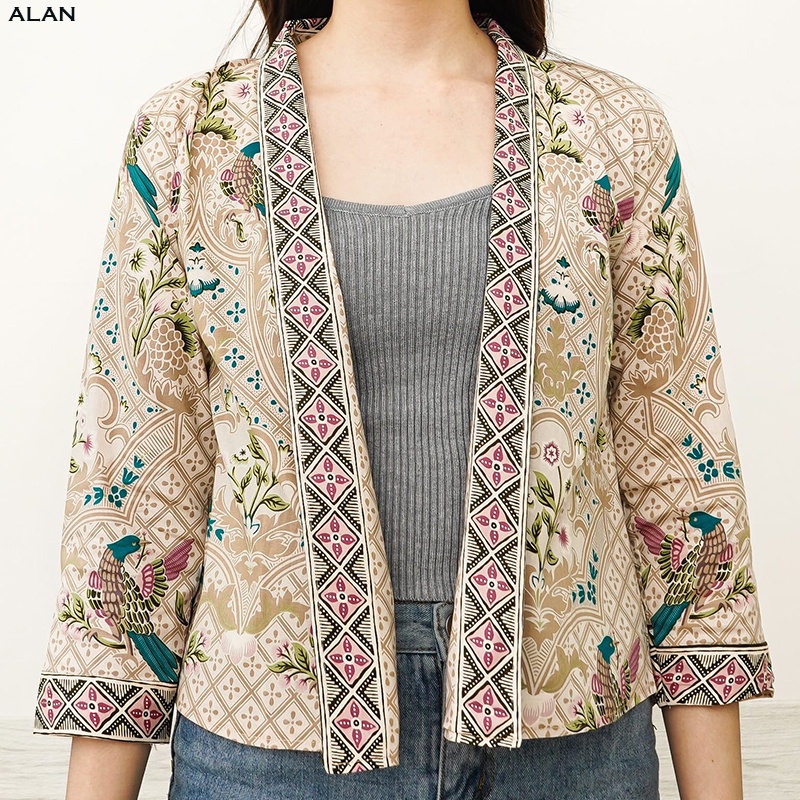 Evercloth Alan Blazer Batik Wanita Outer Rompi Wanita Jumbo Jaket Luaran Couple