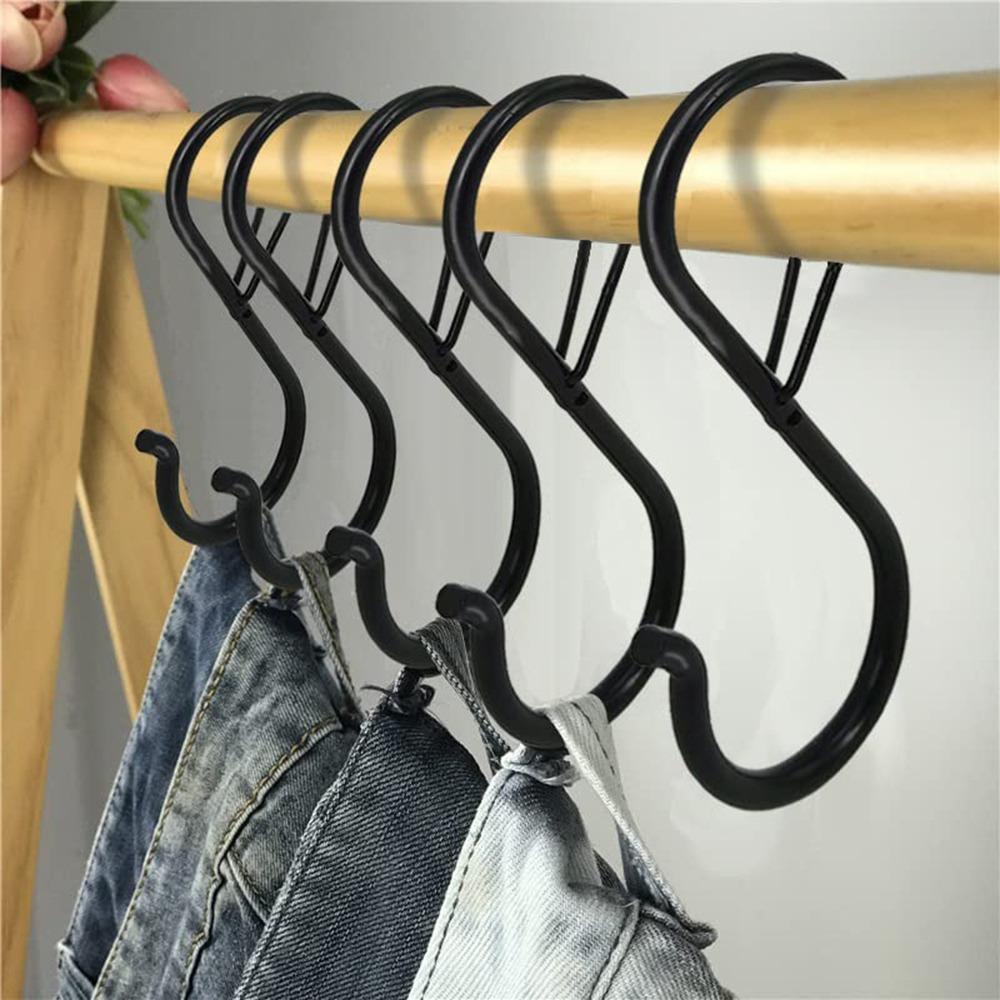 Nickolas1 Gantungan Baju Bahan Metal Hook Praktis Heavy Duty Hanging with Buckle Pot Cups Rack Untuk Kamar Tidur