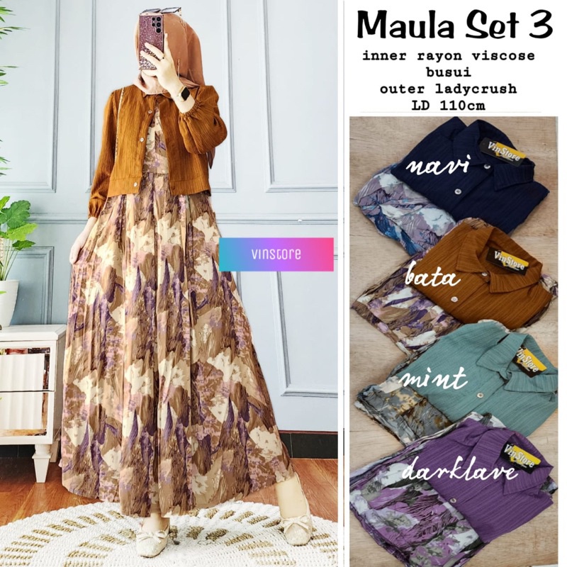 MAULA • BRIKA SET ORI VINSTORE | Setelan inner+outer