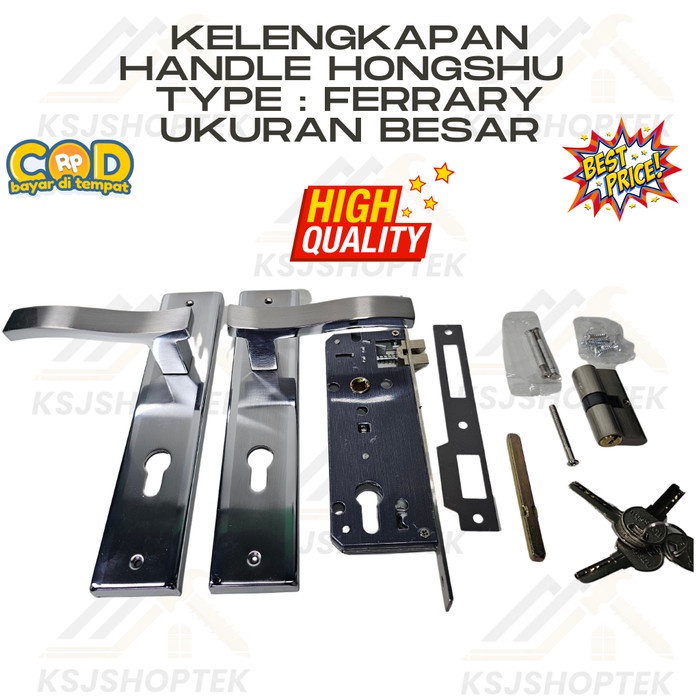 Handle Set Kunci / Kunci Pintu ukuran besar TEBAL 2 MM HONGSHU FERRARY
