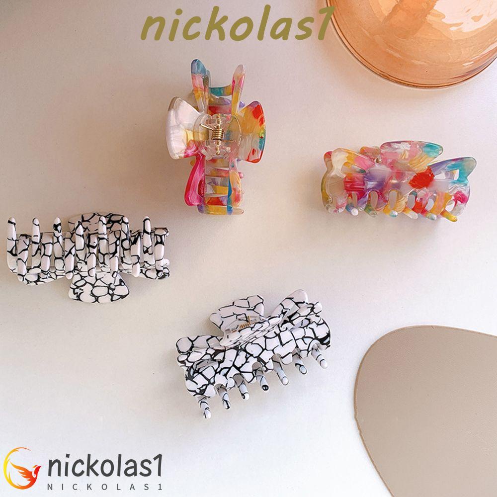 Nickolas1 Klip Hiu Cakar Rambut Asam Asetat Geometris Warna Pelangi Perempuan Mandi Gadis Akrilik Women Hair Clip