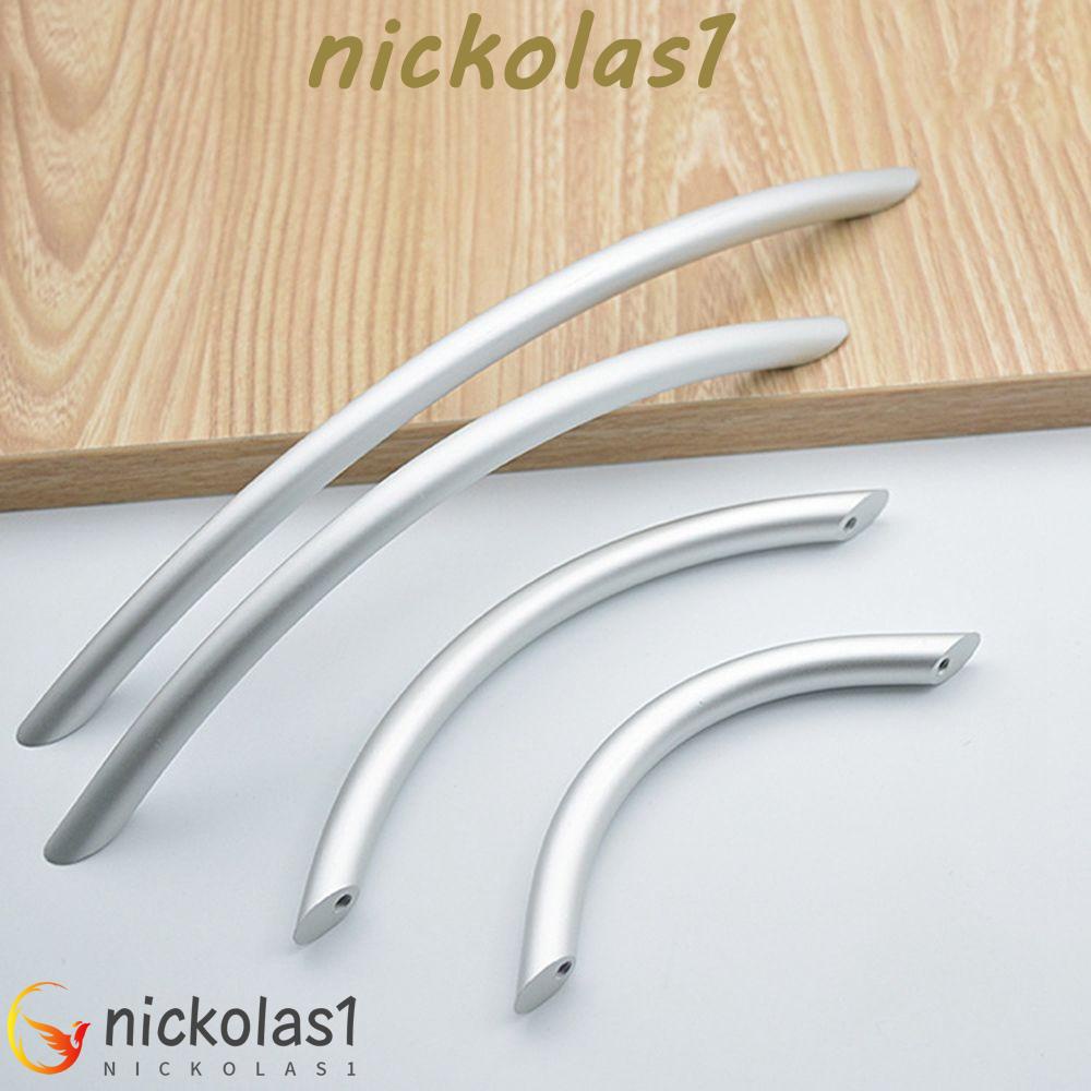 Nickolas1 Gagang Pintu Sense of Luxury Simple Zinc Alloy Sudut Bulat Gagang Laci Bentuk Busur Solid