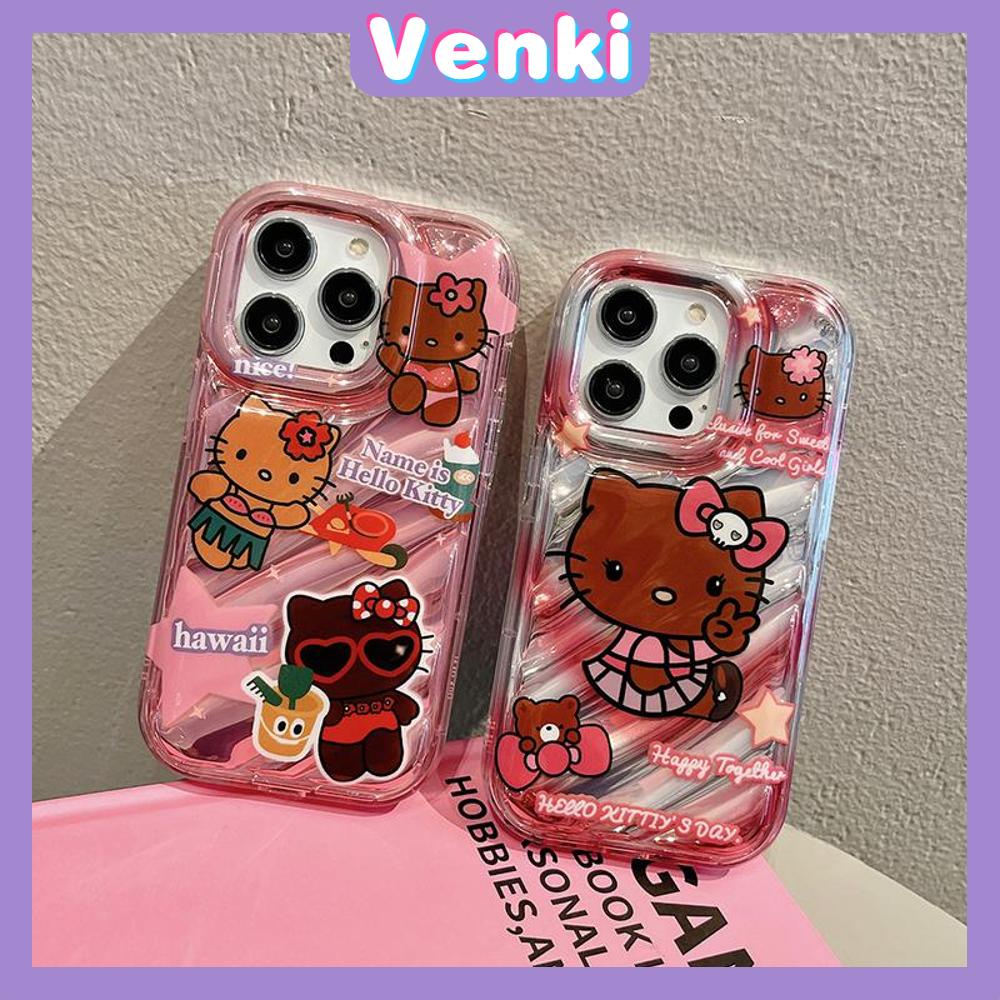 VENKI - Untuk iPhone 11 iPhone Case Laser Reflektif Bening Phone Case TPU Soft Shockproof Airbag Case Cute Kartun Kucing Kompatibel dengan iPhone 14 Pro Max 13 Pro Max 12 Pro Max XR XS 7