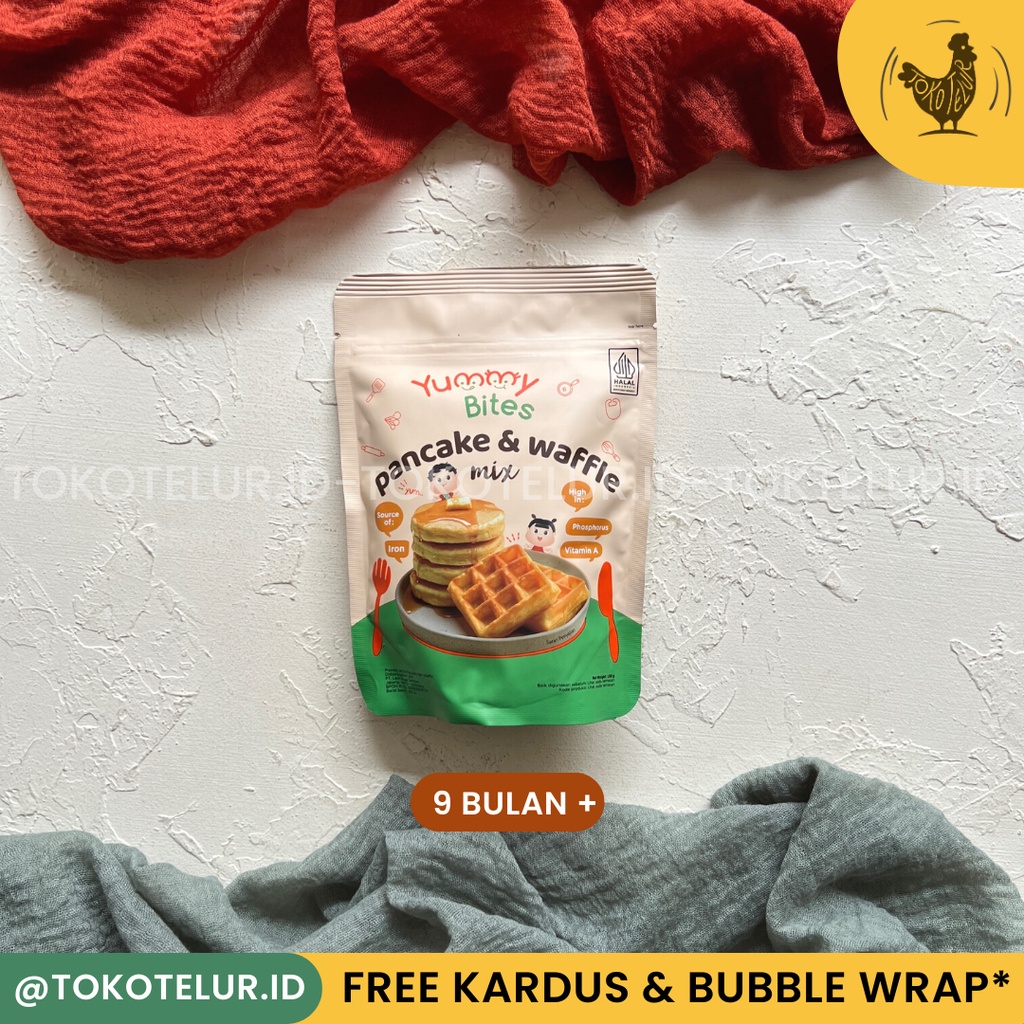 YUMMY BITES - Tepung Pancake &amp; Waffle Mix 130g | 9 Bulan+