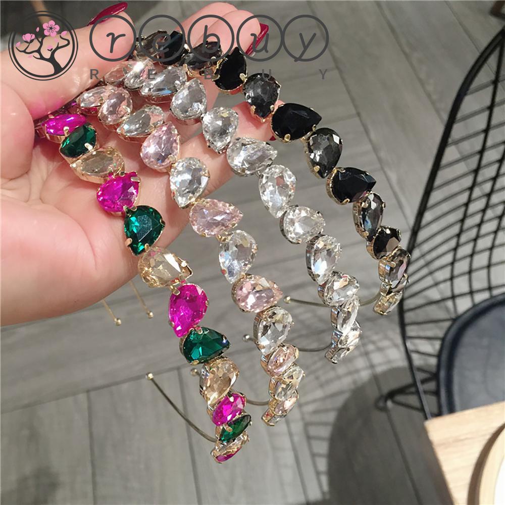 Rebuy Berlian Imitasi Rambut Hoop Indah Korea Wanita Bridal Hairband Gadis Aksesoris Rambut