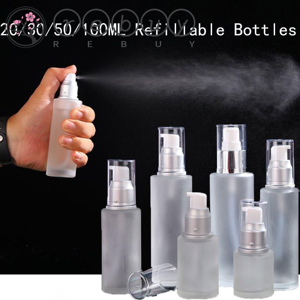Rebuy Botol Spray Transparan 20/30 /50 /100ML Travel Kosong Comestic Frosted Lotion