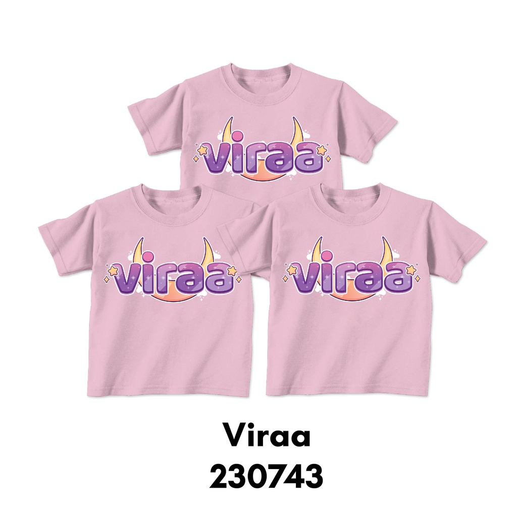 Baju Kaos Custom Nama Size Bayi Sampai Dewasa Seri Astronot Viraa Bahan Katun Combed 30s