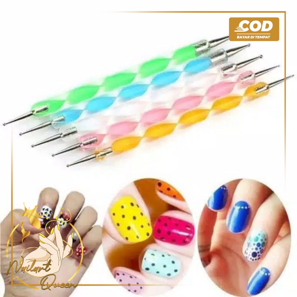 1pc Nail Art Dual End Dotting Pen Rhinestone Gem Jewelry Beads Sequins Acrylic DIY Painting Pen