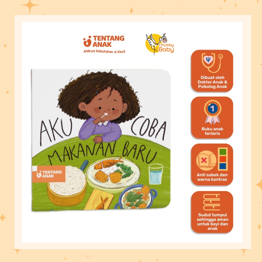 Tentang Anak - Board Book Aku Coba Makanan Baru | Buku Cerita Gambar
