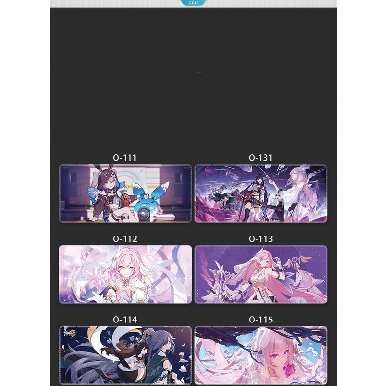 Alas Mouse Karakter Anime Honkai Impact3 Elysia Kiana Kaslana Bronya Zaychik Herrscher of Sentience Binary Alas Mouse Besar Anak Perempuan Desktop Mat Mouse Desk Pad [ZK]