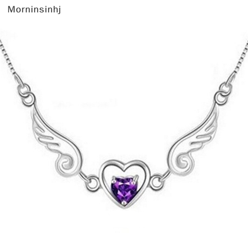 Mornin Kalung Perak Dream Angels Wings of Love Heart Necklace Hadiah Ulang Tahun Perempuan id