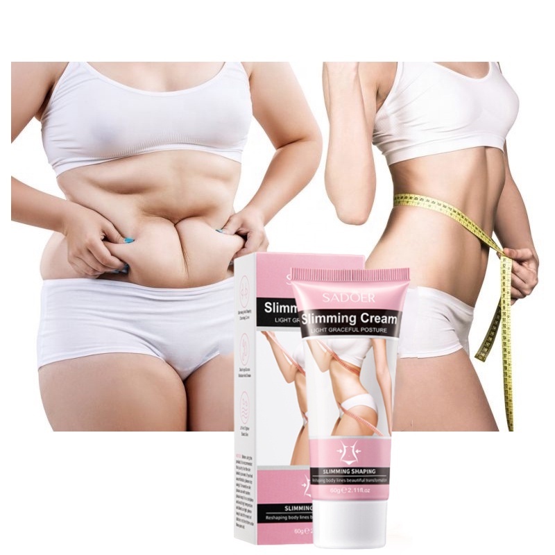 SADOER Krim Pembakar Krim Pelangsing Penurun Berat Badan Pembakar Lemak Slimming Cream Body Slimming Gel Melembabkan 60 gr