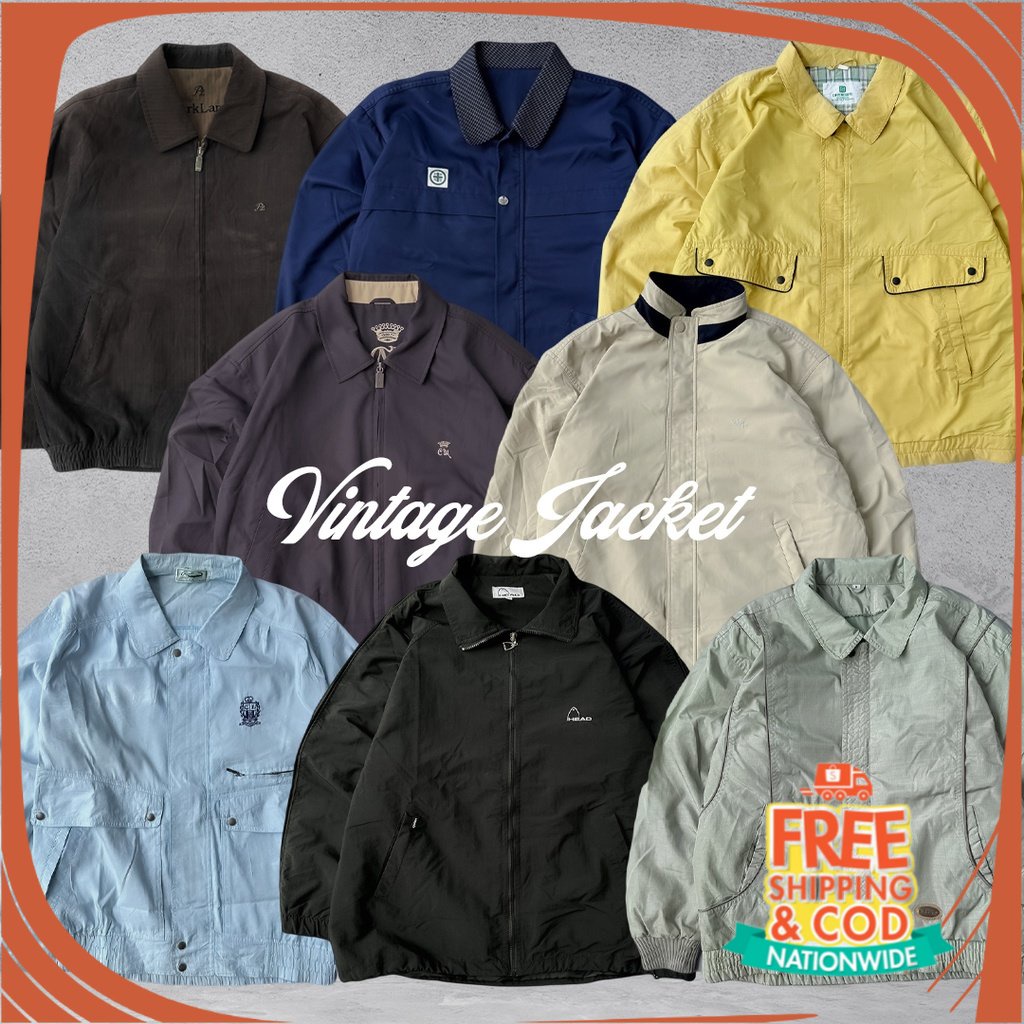 JAKET PERGI CAFE TREVELING KONSER/ Jaket Casual Vintage Tartan Tracktop Harrington Pria dan Wanita