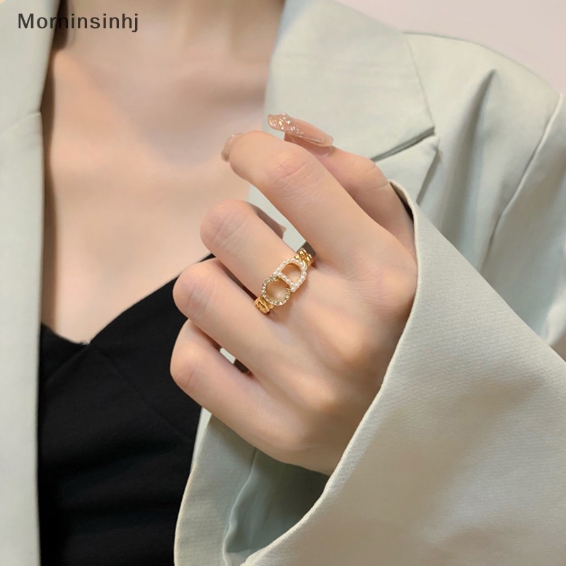 Mornin Warna Emas Huruf Pembukaan Cincin Dapat Disesuaikan Zirkon Mengkilap Mutiara Jari Cincin Untuk Wanita Perhiasan Berkualitas Tinggi Pernikahan Pesta Hadiah id