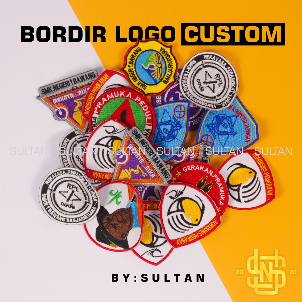 Bordir LOGO SENDIRI CUSTOM LOGO BORDIR PATCH PESAN LOGO SENDIRI BEDGE BET EMBLEMbisa pesan satuan