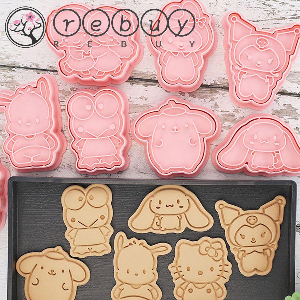 Rebuy Cetakan Biskuit 8pcs/Set Kuromi Pressable Dekorasi Kue Baking Tools Aksesoris Dapur Cookie Cutter Set