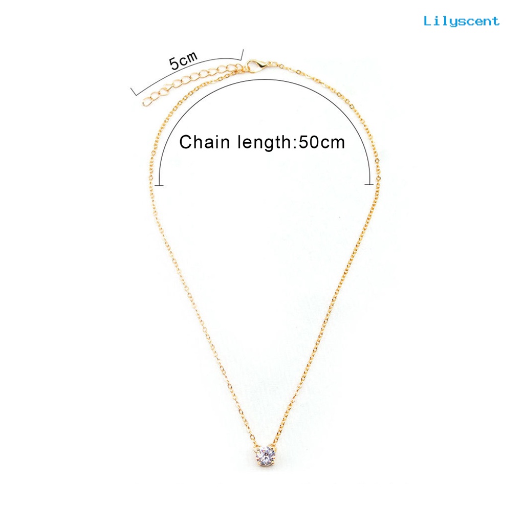 [LS]Fashion Kalung Cubic Zirconia Hias Rantai Tipis Wanita Perhiasan Kalung Simple Untuk Pesta