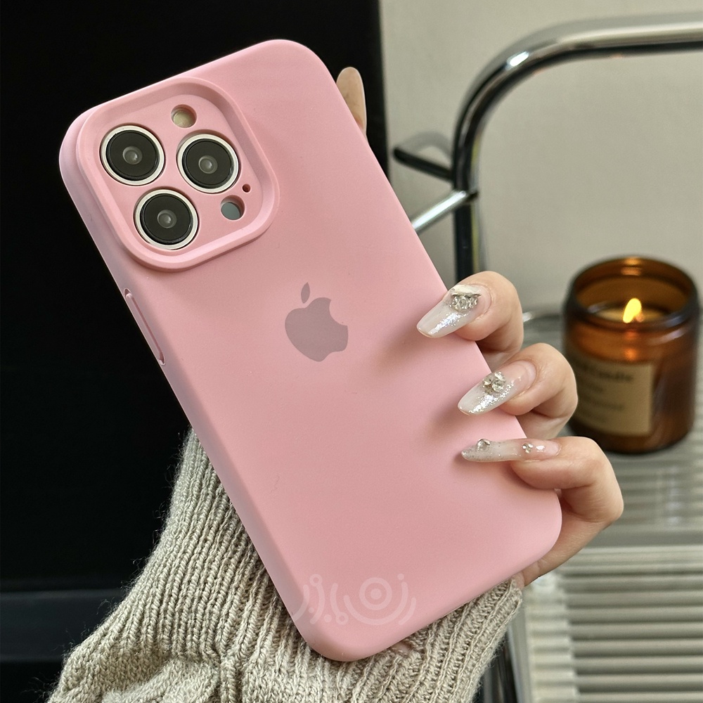 IPHONE Casing Ponsel Silikon Cair Lembut Untuk Iphone11 12 13 14 Pro Max14 Plus Case Full Cover Shockproof Casing Penutup Belakang